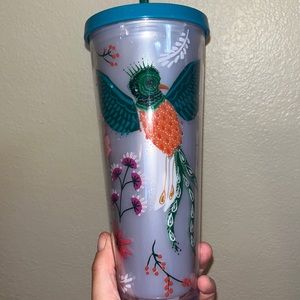 Starbucks tumbler plastic hummingbird
